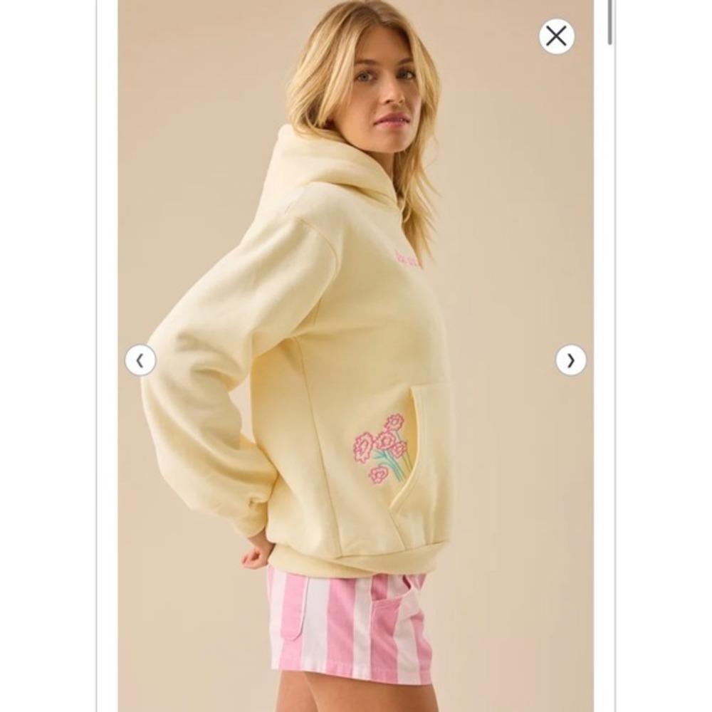 Altar'd State Piece of Cake Embroidered Hoodie Yellow Size XS - Picture 3 of 12